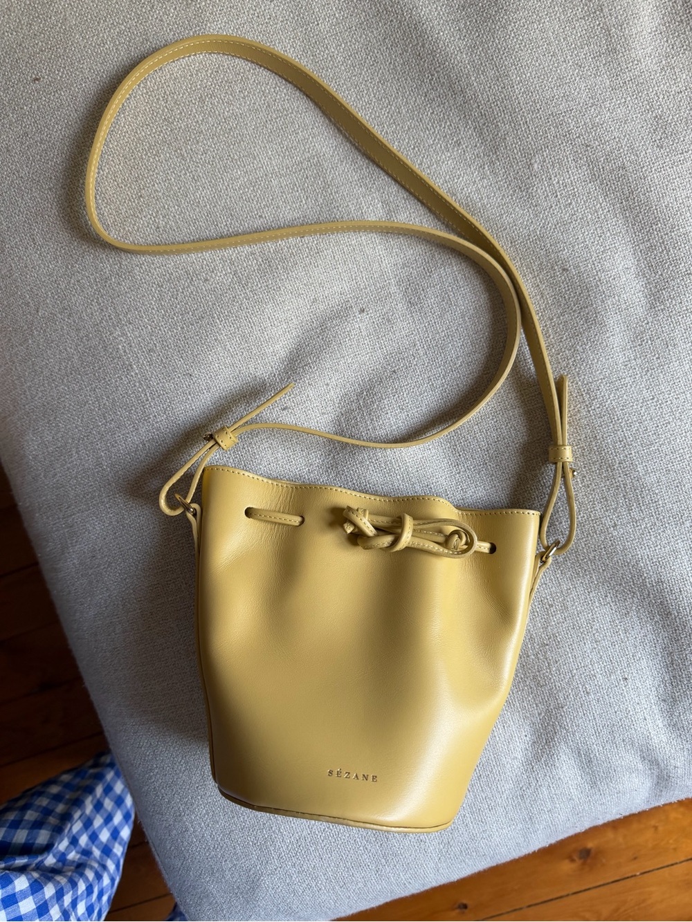 Sezane nwot butter yellow Leather petite purse